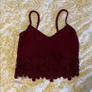 Burgundy Crop Top